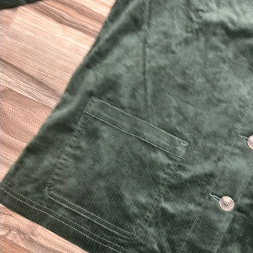 Appleseeds Jacket Womans M Petites Green Corduroy Casual Shacket Button Up NWT - Picture 6 of 10